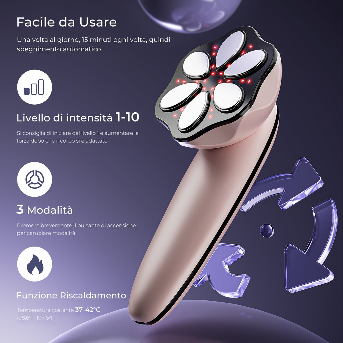 Massaggiatore Anticellulite Professionale, Efficacia Clinicamente Testata, Massaggiatore Anticellulite Elettrico per Uomini e Donne per Massaggio Vita, Addome, Glutei, Braccia, Gambe e Schiena
