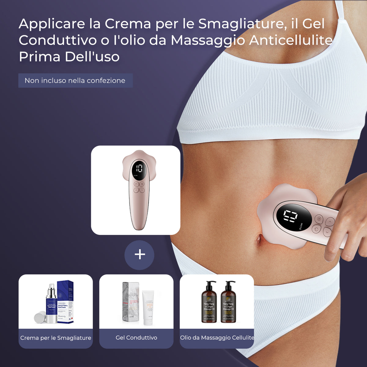 Massaggiatore Anticellulite Professionale, Efficacia Clinicamente Testata, Massaggiatore Anticellulite Elettrico per Uomini e Donne per Massaggio Vita, Addome, Glutei, Braccia, Gambe e Schiena