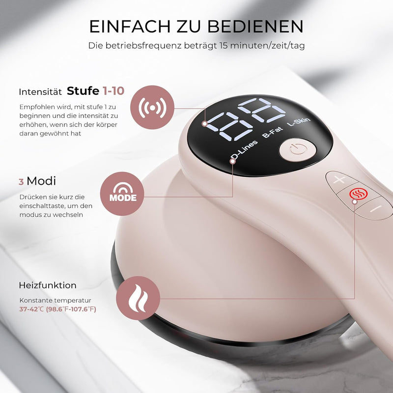 Oranmagic Massager / Anti-Cellulite Hand Massager with 4 Massage Heads