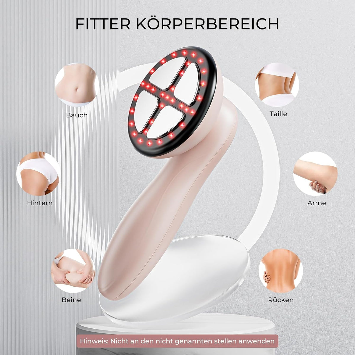 Oranmagic Massager / Anti-Cellulite Hand Massager with 4 Massage Heads