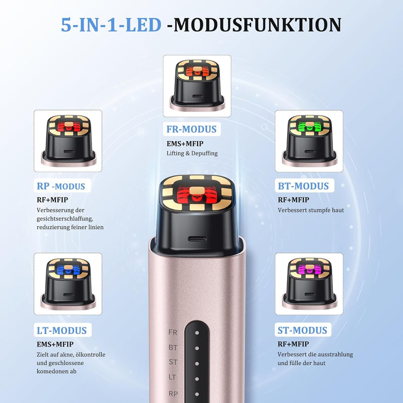 Oranmagic EMS Light Therapy Device, Electric Facial Massager, Anti-Wrinkle Skincare, Reduces Wrinkles and Fine Lines